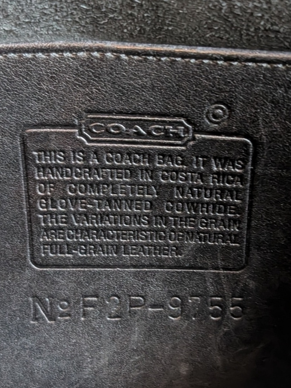COACH VTG 90s Pocket Purse Black Leather Crossbody/ Shoulder Bag No. 9755 - Picture 2 of 6